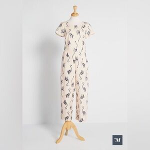 Modcloth Lemur Print Jumpsuit 1X